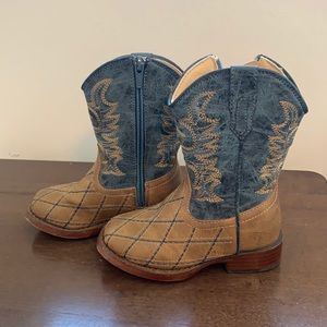 Roper Cowboy Infant Boots size 6 - blue and brown